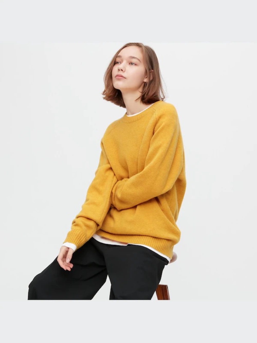 Uniqlo Classic Women's Mustard Crewneck Sweater